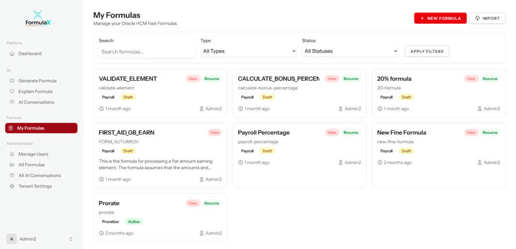 My Formulas 1 My Formulas 1